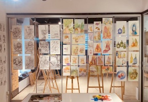 معرض &quot;على قماش 2 &quot;لطلبة المستويات الأكاديمية في مدرسة الفنون البصرية